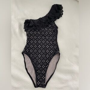 J Crew One Shoulder Eyelet Swimsuit